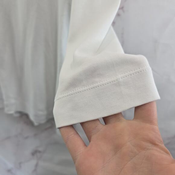 J Jill T Shirt Womens Small P White Perfect Pima Seamed Tee Quarter Sleeve - Picture 8 of 10